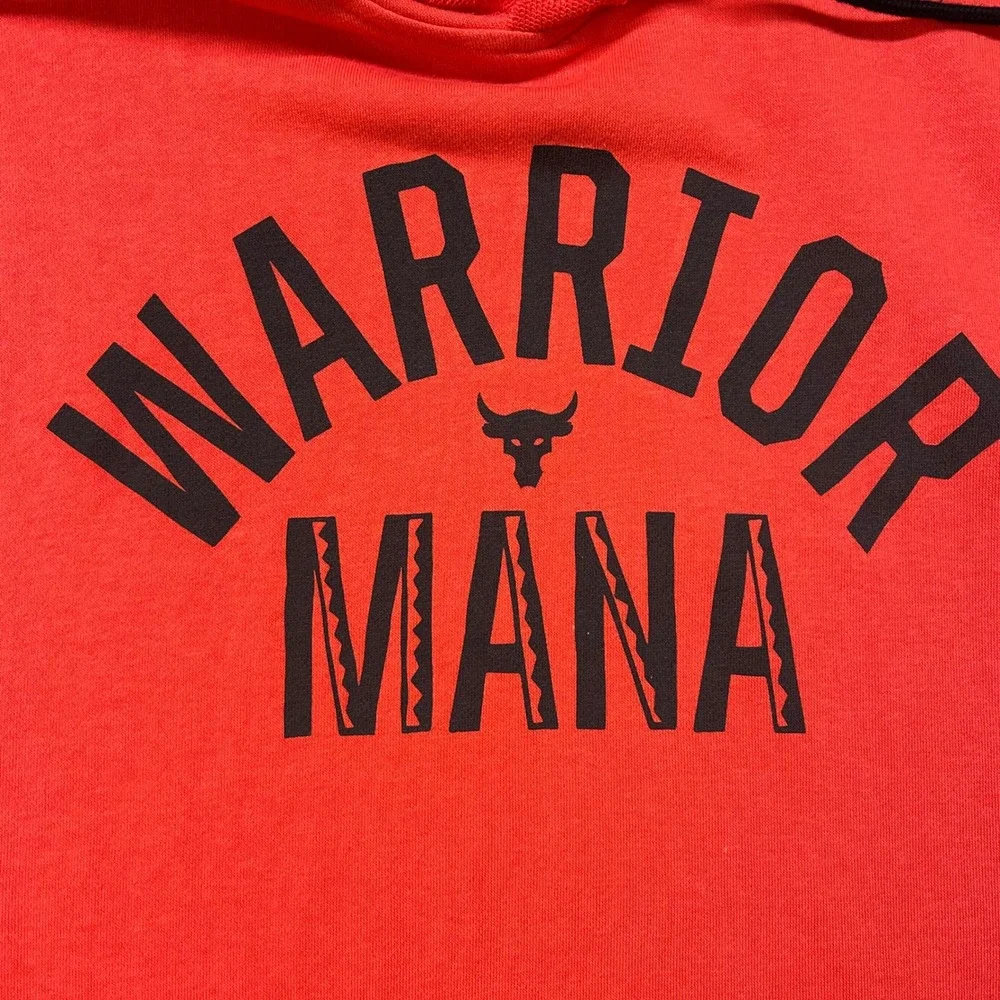 Under Armour Project Rock Warrior Mana Sleeveless Hoodie Red Mens M 1352693